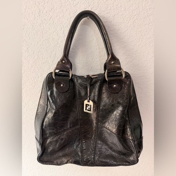 Fendi Handbags - ‼️SOLD ‼️Vintage FENDI Holographic Patent Leather Tote | Silver Logo Charm